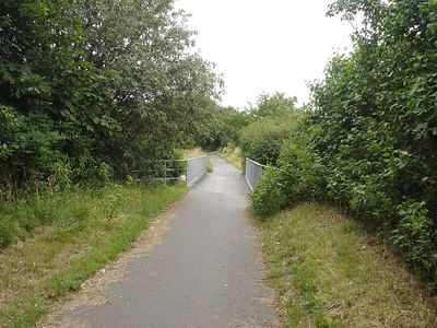 Alhedestien går over Mariagerbanen i Viborg